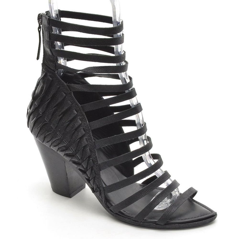 Haider Ackermann Black Strappy Cage Heels 37.5